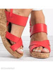 Plain High Heeled Ankle Strap Peep Toe Casual Date Wedge Sandals