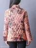 Band Collar Single Breasted Floral Coat
