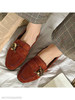 Plain Flat Velvet Round Toe Date Office Comfort Flats