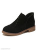 Plain Flat Velvet Round Toe Date Outdoor Ankle Boots