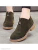 Plain Flat Velvet Round Toe Date Outdoor Ankle Boots