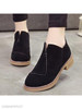 Plain Flat Velvet Round Toe Date Outdoor Ankle Boots