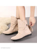 Plain Flat Velvet Round Toe Casual Date Flat Boots