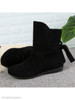 Plain Flat Velvet Round Toe Casual Date Flat Boots
