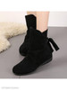 Plain Flat Velvet Round Toe Casual Date Flat Boots