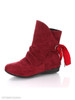 Plain Flat Velvet Round Toe Casual Date Flat Boots