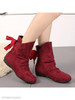 Plain Flat Velvet Round Toe Casual Date Flat Boots
