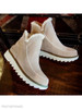 Plain Flat Velvet Round Toe Casual Date Outdoor Flat Boots