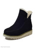 Plain Flat Velvet Round Toe Casual Date Outdoor Flat Boots