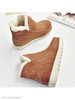 Plain Flat Velvet Round Toe Casual Date Outdoor Flat Boots