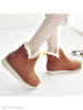 Plain Flat Velvet Round Toe Casual Date Outdoor Flat Boots