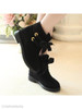 Plain Flat Velvet Criss Cross Round Toe Casual Date Outdoor Short Flat Boots