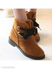 Plain Flat Velvet Criss Cross Round Toe Casual Date Outdoor Short Flat Boots