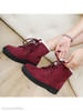 Plain Flat Velvet Criss Cross Round Toe Casual Date Outdoor Short Flat Boots