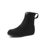 Plain Flat Velvet Criss Cross Round Toe Outdoor Flat Boots