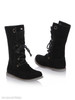 Plain Flat Velvet Criss Cross Round Toe Casual Date Flat Boots