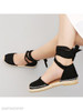 Plain Flat Velvet Ankle Strap Round Toe Casual Date Flat Sandals