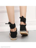 Plain Flat Velvet Ankle Strap Round Toe Casual Date Flat Sandals