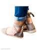 Plain Flat Velvet Ankle Strap Round Toe Casual Date Flat Sandals