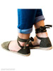 Plain Flat Velvet Ankle Strap Round Toe Casual Date Flat Sandals