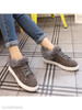 Plain Flat Velvet Criss Cross Round Toe Casual Date Sneakers