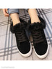 Plain Flat Velvet Criss Cross Round Toe Casual Date Sneakers
