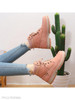 Plain Flat Velvet Criss Cross Round Toe Short Flat Boots