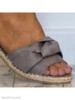 Plain Flat Velvet Ankle Strap Peep Toe Casual Date Flat Sandals