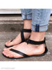 Plain Flat Ankle Strap Peep Toe Casual Gladiator Sandals