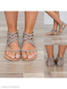 Plain Flat Ankle Strap Peep Toe Casual Gladiator Sandals