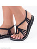 Plain Flat Ankle Strap Peep Toe Casual Flat Sandals