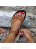 Plain Flat Peep Toe Outdoor Flat Sandals