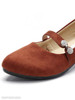 Plain Chunky Mid Heeled Velvet Round Toe Date Office Pumps