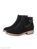 Plain Chunky Low Heeled Round Toe Date Outdoor Short Flat Boots
