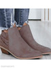 Plain Chunky Low Heeled Velvet Round Toe Casual Date Ankle Boots