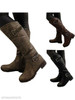 Plain Chunky Low Heeled Round Toe Casual Date Flat Boots