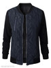 Band Collar Patchwork Color Block Coat
