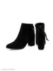 Plain Chunky High Heeled Velvet Point Toe Date Outdoor Short High Heels Boots