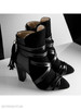 Plain Chunky High Heeled Velvet Point Toe Date Outdoor Short High Heels Boots