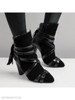 Plain Chunky High Heeled Velvet Point Toe Date Outdoor Short High Heels Boots