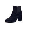 Plain Chunky High Heeled Velvet Round Toe Date Outdoor High Heels Boots