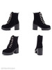 Plain Chunky High Heeled Velvet Round Toe Date Outdoor High Heels Boots