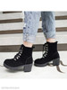 Plain Chunky High Heeled Velvet Round Toe Date Outdoor High Heels Boots