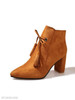 Plain Chunky High Heeled Velvet Round Toe Date Office High Heels Boots