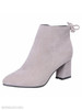 Plain Chunky High Heeled Velvet Point Toe Date Outdoor High Heels Boots