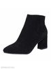 Plain Chunky High Heeled Velvet Point Toe Date Outdoor High Heels Boots