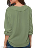 V Neck Loose Fitting Patchwork Plain Blouses
