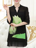 V Neck Loose Fitting Print Blouses