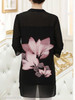 V Neck Loose Fitting Print Blouses