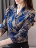 Turtle Neck Print Blouses